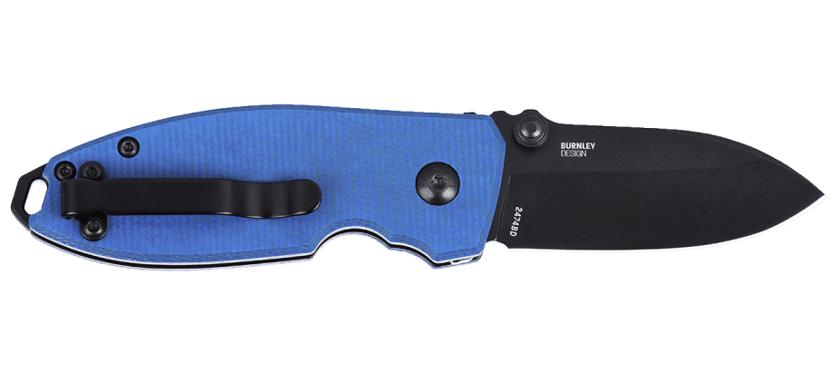 CRKT 2474BD Squid Button Lock Folding Knife – Blue Handle