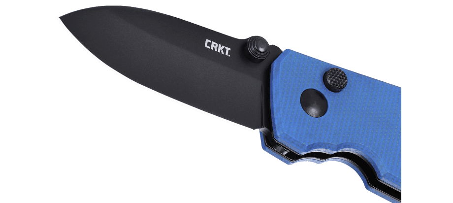 CRKT 2474BD Squid Button Lock Folding Knife – Blue Handle