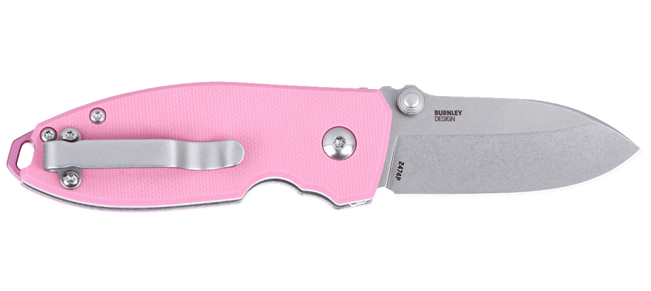 CRKT 2474P Squid Button Lock Folding Knife – Rose Quartz Handle
