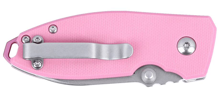 CRKT 2474P Squid Button Lock Folding Knife – Rose Quartz Handle