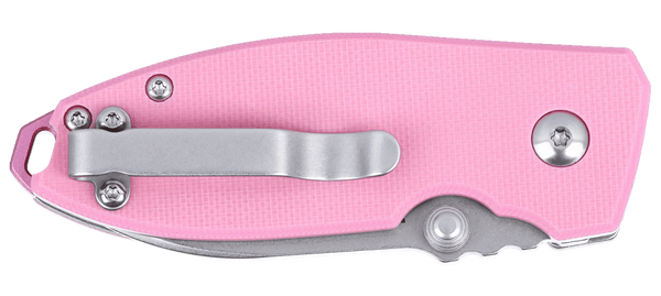 CRKT 2474P Squid Button Lock Folding Knife – Rose Quartz Handle
