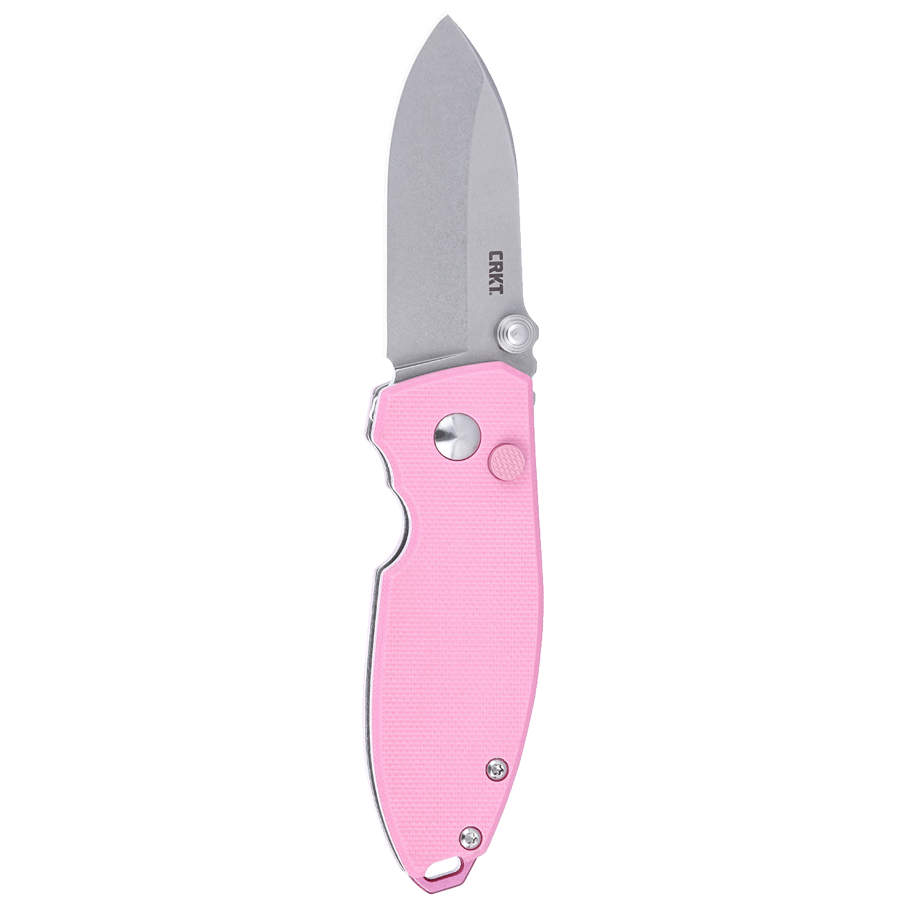 CRKT 2474P Squid Button Lock Folding Knife – Rose Quartz Handle