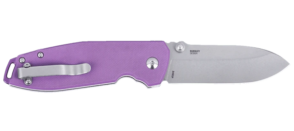 CRKT 2495P Squid XM Button Lock Folding Knife - 14C28N Steel w/ Violet Micarta Handle