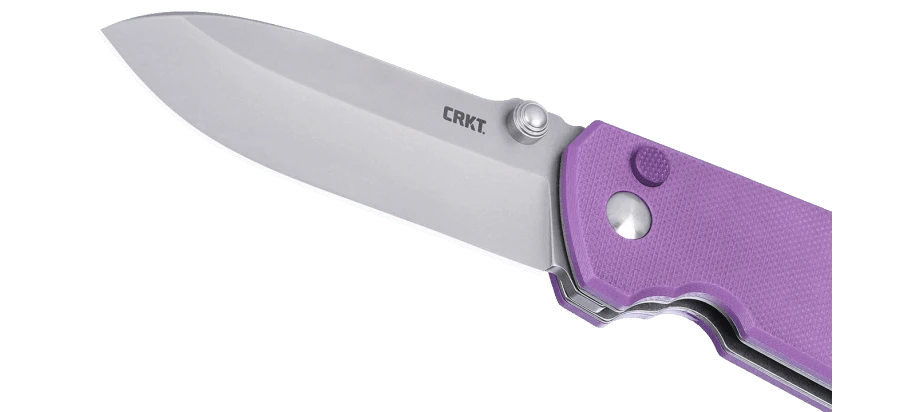 CRKT 2495P Squid XM Button Lock Folding Knife - 14C28N Steel w/ Violet Micarta Handle