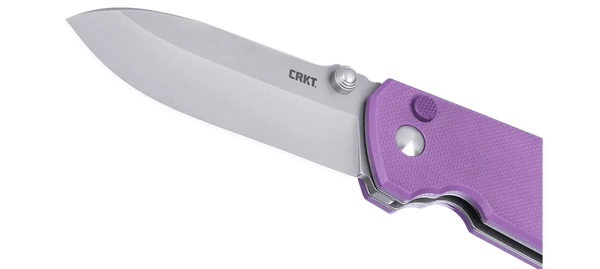 CRKT 2495P Squid XM Button Lock Folding Knife - 14C28N Steel w/ Violet Micarta Handle