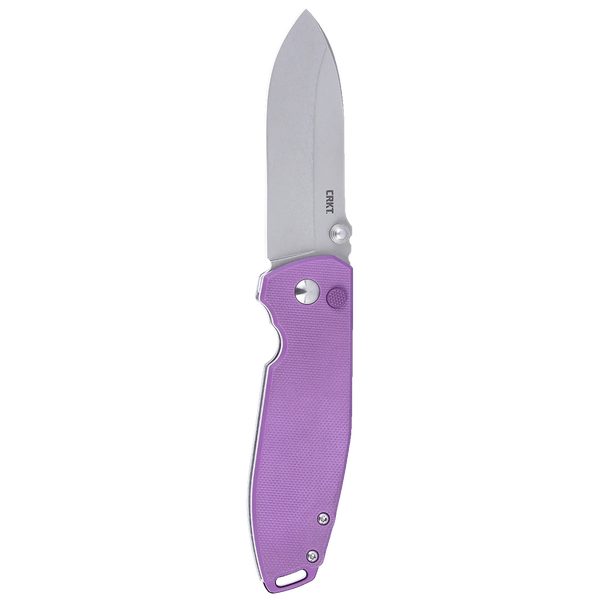 CRKT 2495P Squid XM Button Lock Folding Knife - 14C28N Steel w/ Violet Micarta Handle