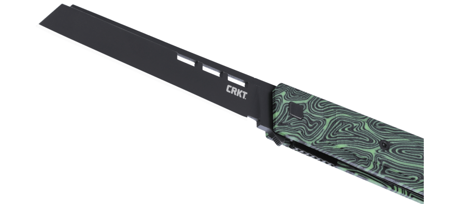 CRKT 3840 Zephyr Liner Lock Folding Knife – 14C28N Steel, Green/Black Handle