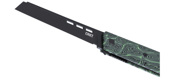 CRKT 3840 Zephyr Liner Lock Folding Knife – 14C28N Steel, Green/Black Handle