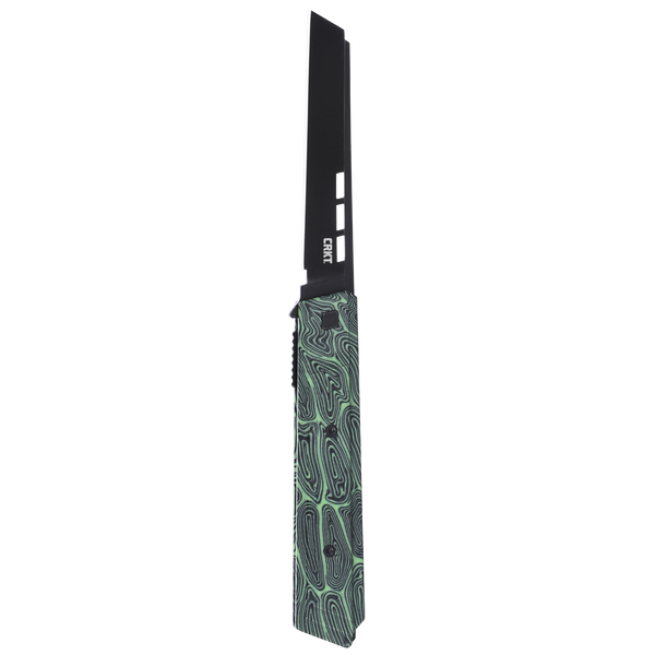 CRKT 3840 Zephyr Liner Lock Folding Knife – 14C28N Steel, Green/Black Handle