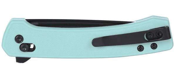CRKT 7075B Q Compact Folding Knife - 14C28N Steel w/ Aqua Handle