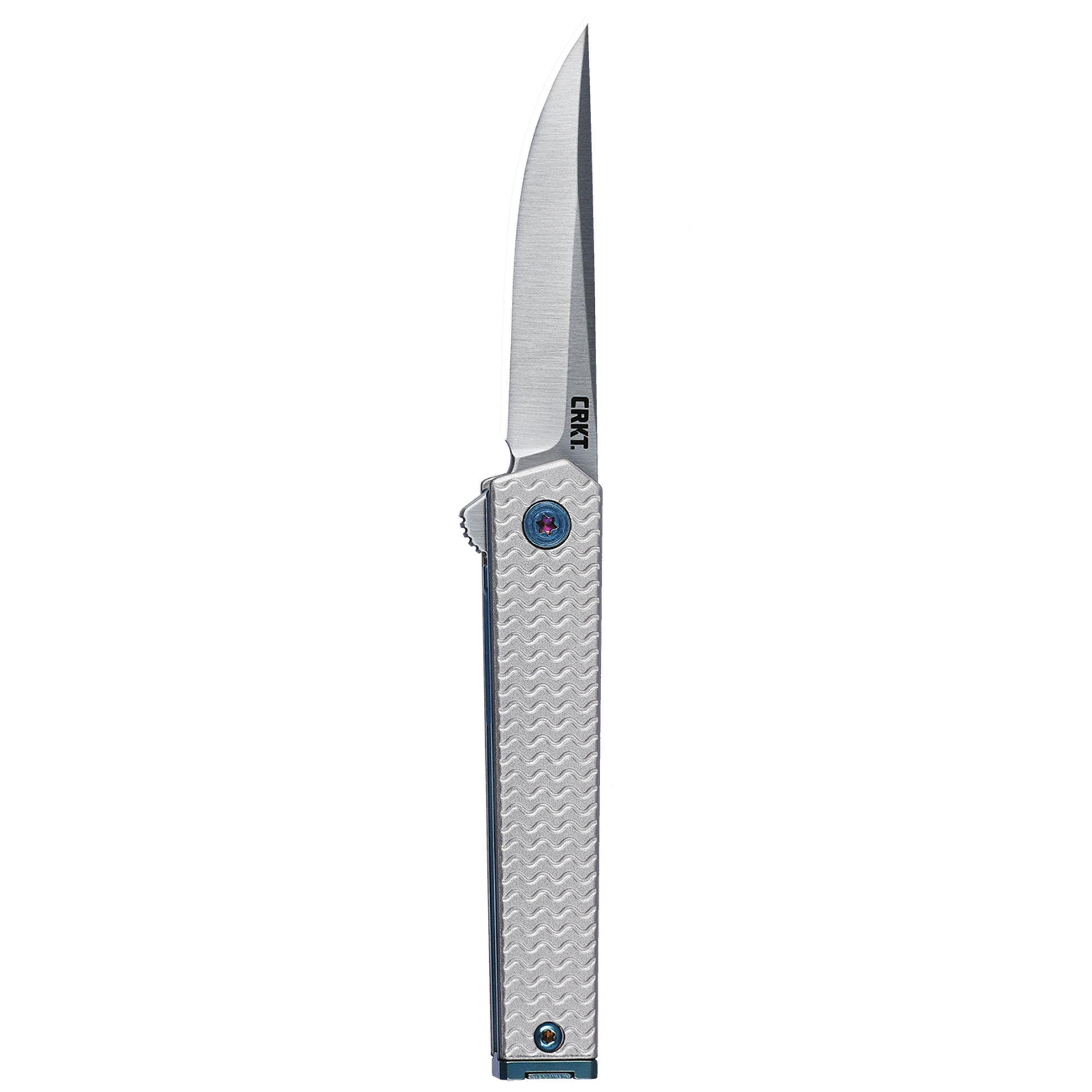 CRKT 7081 CEO Microflipper Folding Knife – Grey Aluminum Handle