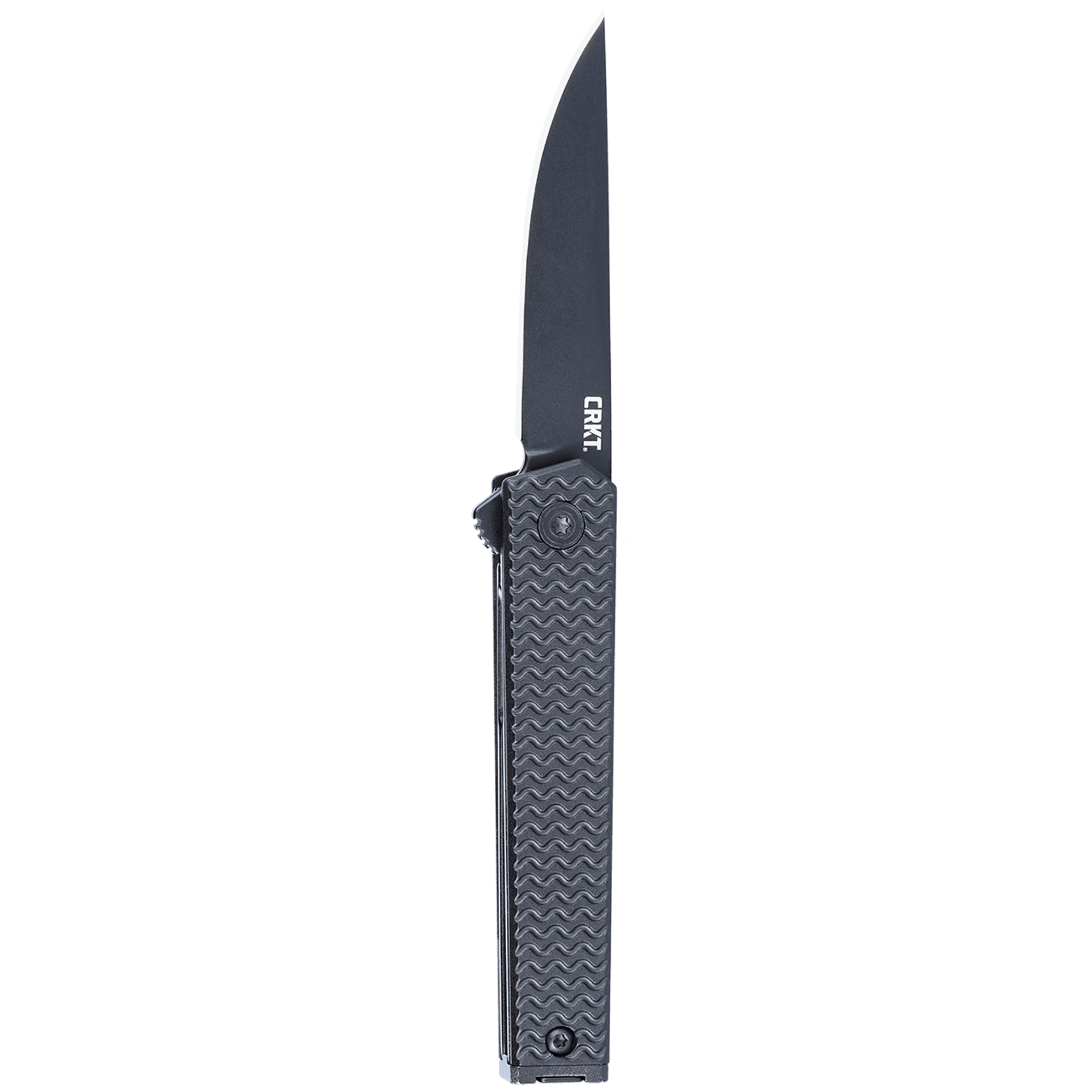 CRKT 7081D2K CEO Microflipper Folding Knife – D2 Steel, Black Aluminum Handle