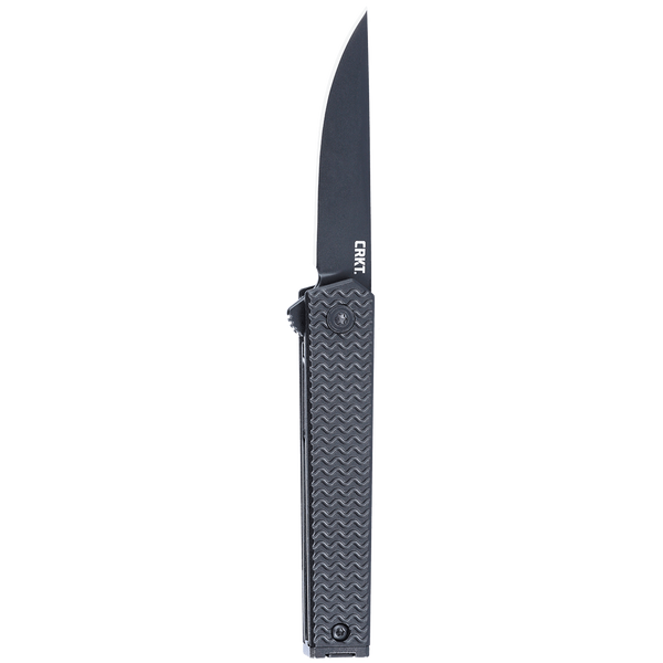 CRKT 7081D2K CEO Microflipper Folding Knife – D2 Steel, Black Aluminum Handle