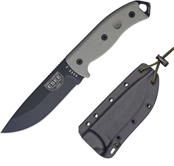 ESEE Model 5P Fixed Blade Knife – 1095 High Carbon Steel w/ Kydex Sheath | ESEE