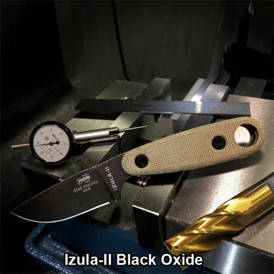 ESEE Izula-II Fixed Blade Knife w/ Molded Sheath & DE Micarta Scale – 1095 Carbon Steel Black