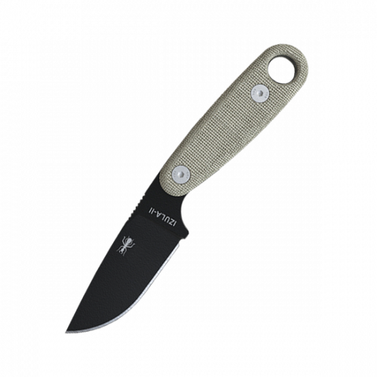 ESEE Izula-II Fixed Blade Knife w/ Molded Sheath & DE Micarta Scale – 1095 Carbon Steel Black