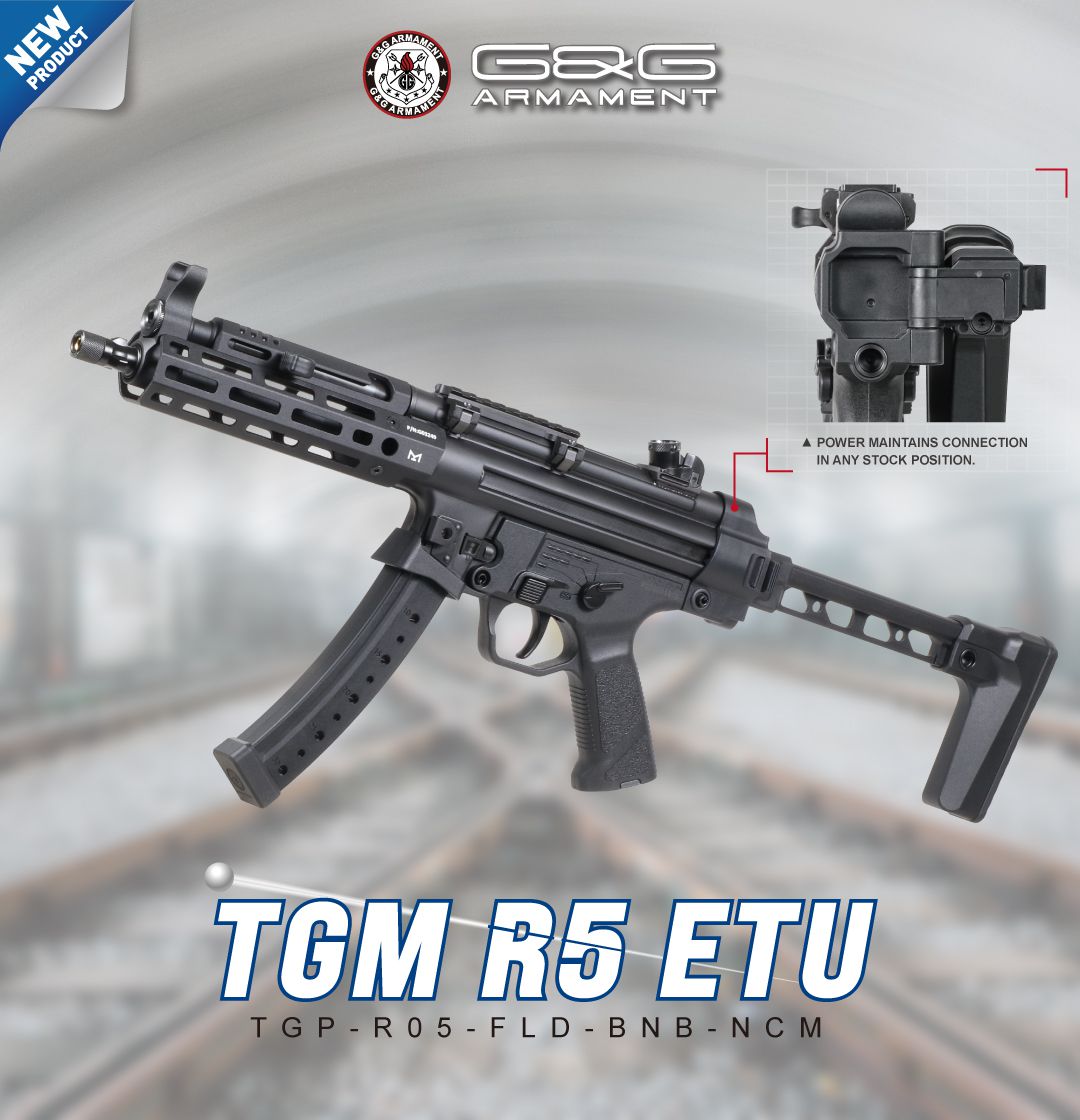 G&G TGM R5 ETU Tactical MP5 Airsoft Rifle w/ M-Lok Handguard & ETU