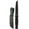 Ka-Bar 1255 Short Combat Knife – Black Tanto Serrated w/ Leather Sheath | Ka-Bar