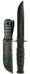Ka-Bar 1256 Short Combat Knife w/ Black Leather Sheath