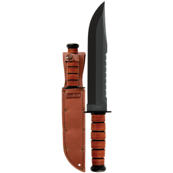 KA-BAR Big Brother Combat/Survival Bowie Knife – Leather Handle, Saw-Back | Ka-Bar