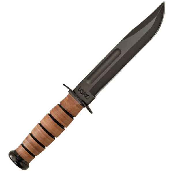 Ka-Bar 5017 USMC Fixed Blade Fighting Knife – Leather Handle w/ Polymer Sheath | Ka-Bar