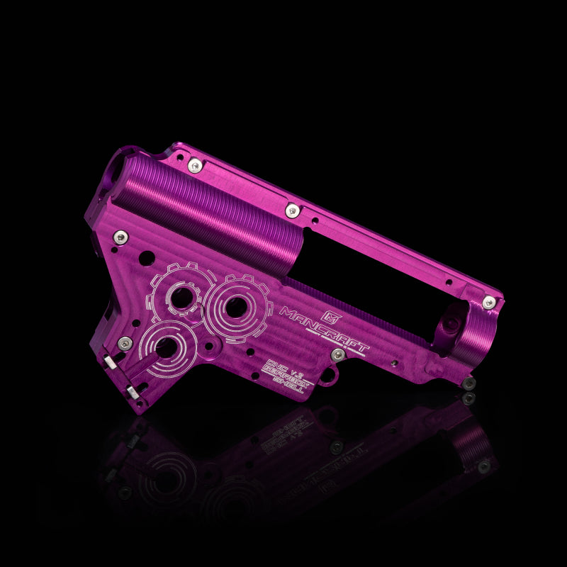 Mancraft CNC 7075 T6 Aluminum V2 Gearbox Shell w/ 8mm Bearing Slots – Purple