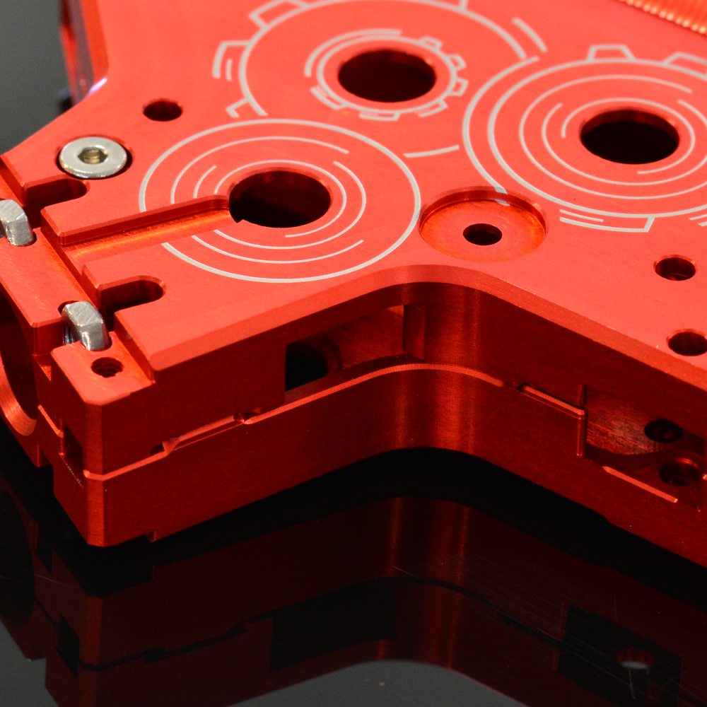 Mancraft CNC 7075 T6 Aluminum V2 Gearbox Shell w/ 8mm Bearing Slots – Red