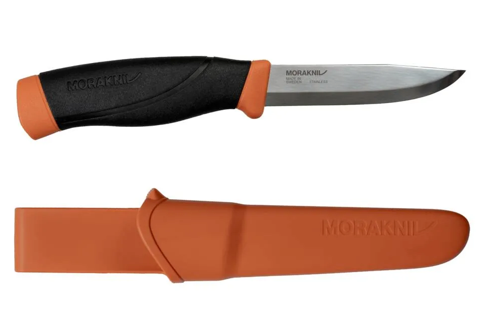 Morakniv 13260 Companion Heavy Duty (S) Fixed Blade Survival Knife - Burnt Orange
