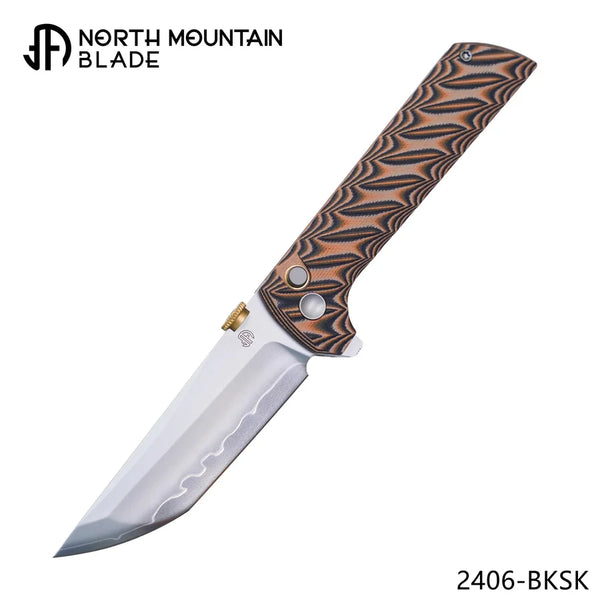 North Mountain Blade 2406-BKSK Chop 2 Folding Knife w/ Snake Skin G-10 Handle - SAN MAI SLD-Magic Steel | North Mountain Blades