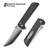 North Mountain Blade 2406-CF Chop 2 Button Lock Folding Knife – SLD-Magic Steel w/ Carbon Fiber Handle