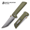 North Mountain Blade 2406-GR Chop 2 Button Lock Folding Knife – SLD-Magic Steel w/ Olive G10 Handle