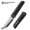 North Mountain Blade 2411-BK Chop Plus Kick-Stop Flipper Folding knife w/ SLD-Magic San Mai Steel – Black G10 Handle