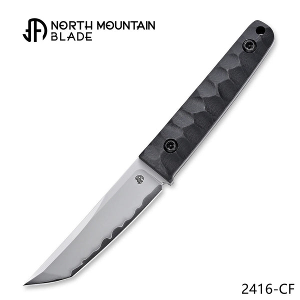 North Mountain Blade 2416-CF Chop Mini Fixed Blade Knife w/ Black Carbon Fiber Handle & Kydex Sheath - SAN MAI SLD-Magic Steel