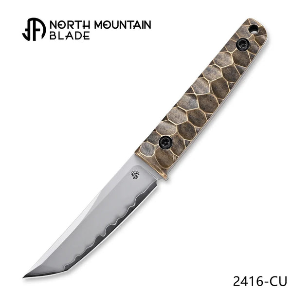 North Mountain Blade 2416-CU Chop Mini Fixed Blade Knife w/ Copper Handle & Kydex Sheath - SAN MAI SLD-Magic Steel | North Mountain Blades