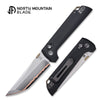 North Mountain Blade Chop Crossbar Lock Folding Knife w/ Copper Damascus Steel – Black G10 Handle