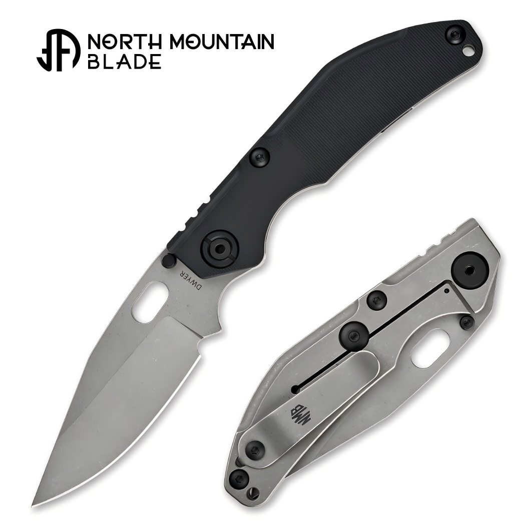 North Mountain Blade 2521-G10-BK DCG BBNM Titanium Framelock Folding Knife w/ Black G10 Handle - 14C28N Steel | North Mountain Blades
