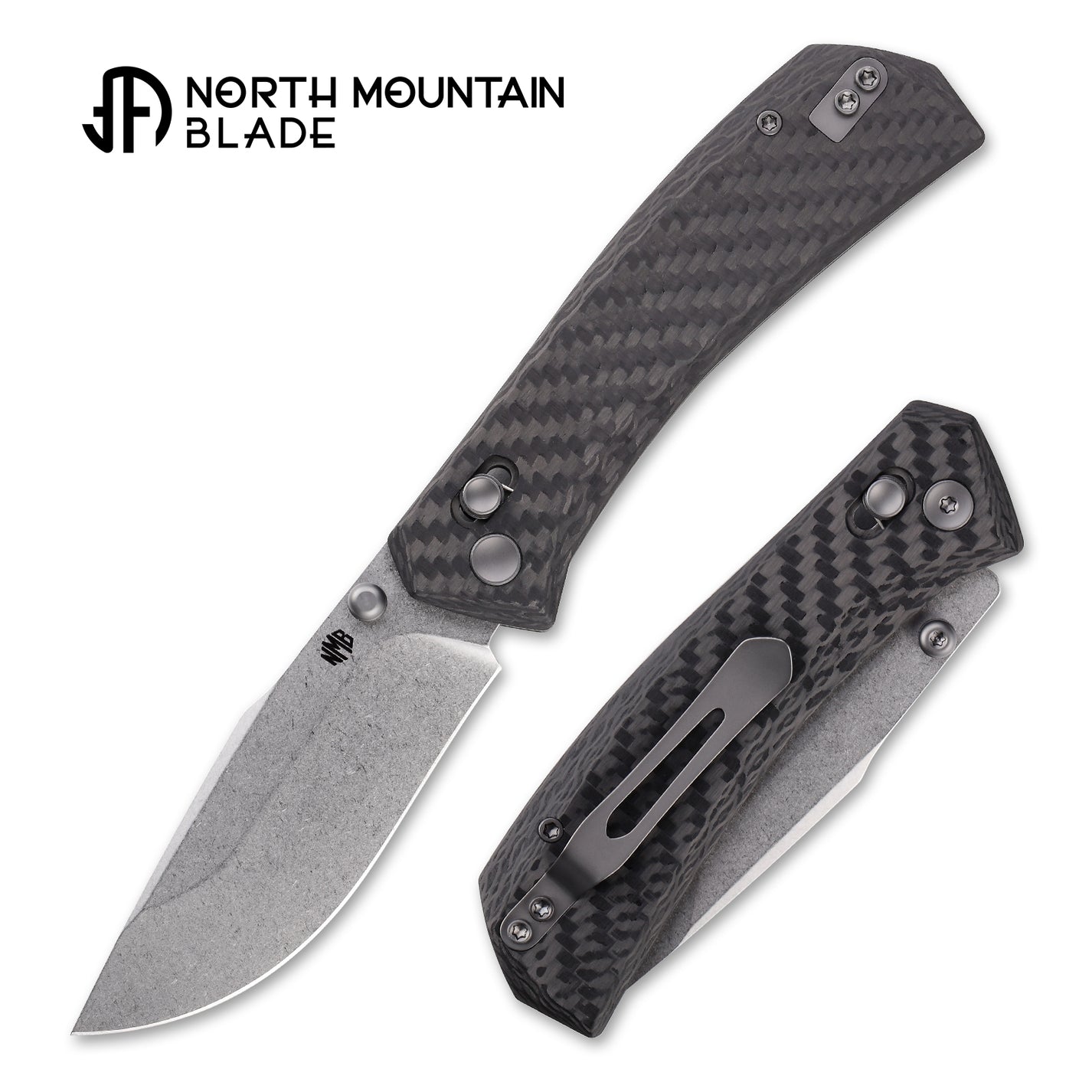 North Mountain Blade 2603-CF Yama Inu “Mountain Dog” Crossbar Lock Folding Knife w/ Carbon Fiber Handle - 10Cr15COMOV Steel