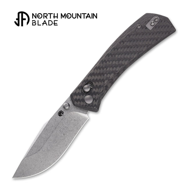 North Mountain Blade 2603-CF Yama Inu “Mountain Dog” Crossbar Lock Folding Knife w/ Carbon Fiber Handle - 10Cr15COMOV Steel