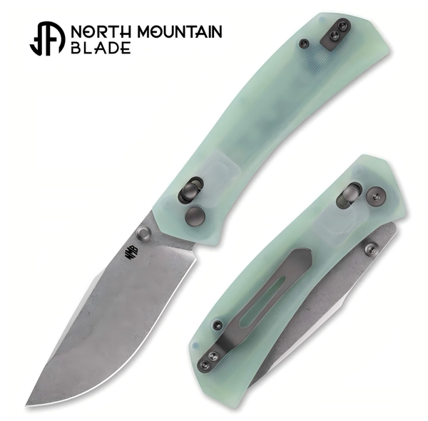 North Mountain Blade 2603-JD Yama Inu “Mountain Dog” Crossbar Lock Folding Knife w/ Jade G10 Handle - 10Cr15COMOV Steel | North Mountain Blades