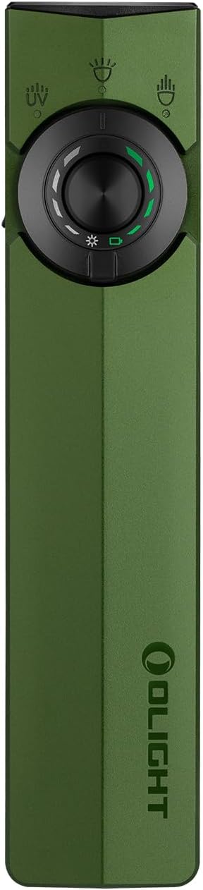 Olight ArkPro Flat EDC Flashlight w/ Laser & UV – 1500 Lumens, OD Green