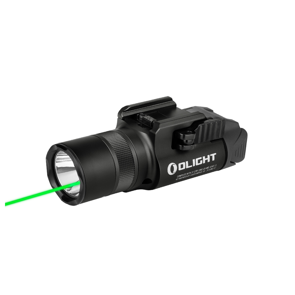 Olight Baldr Pro R 1350 Lumens Rechargeable Pistol Flashlight w/ Green Laser – Black