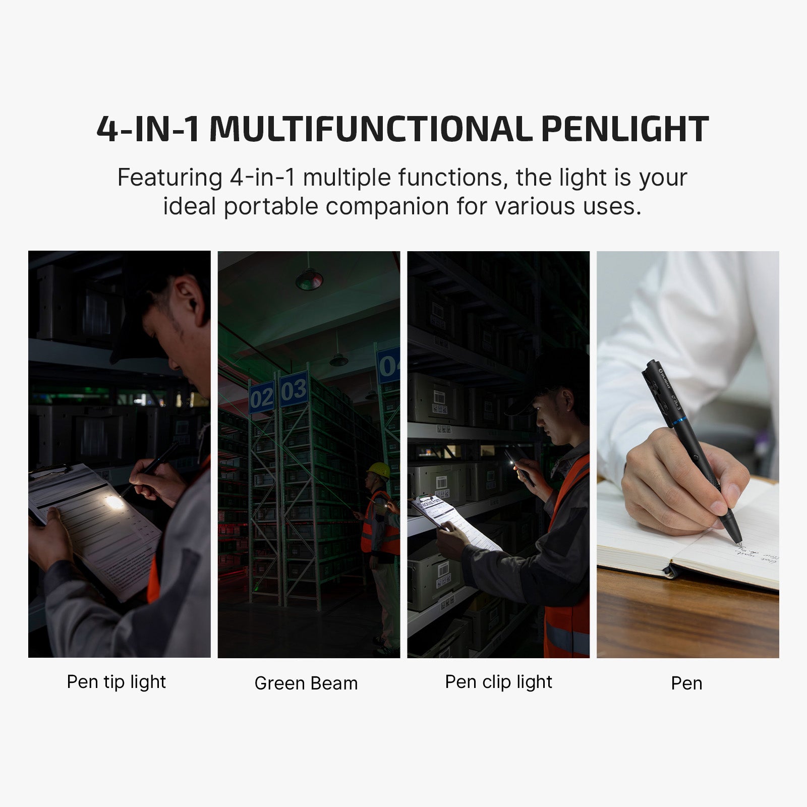 Olight O’Pen 3 Multifunctional Pen Light w/ 120 Lumens Light & Green Laser - Black