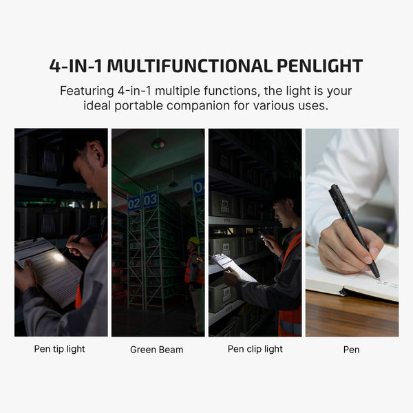 Olight O’Pen 3 Multifunctional Pen Light w/ 120 Lumens Light & Green Laser - Black