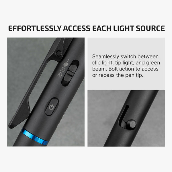 Olight O’Pen 3 Multifunctional Pen Light w/ 120 Lumens Light & Green Laser - Black
