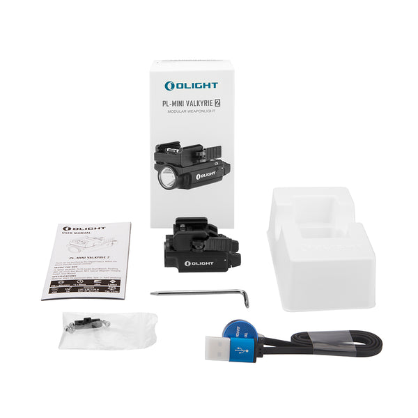 Olight PL-Mini 2 Valkyrie Rechargeable 600 Lumens Compact Pistol Flashlight – Black