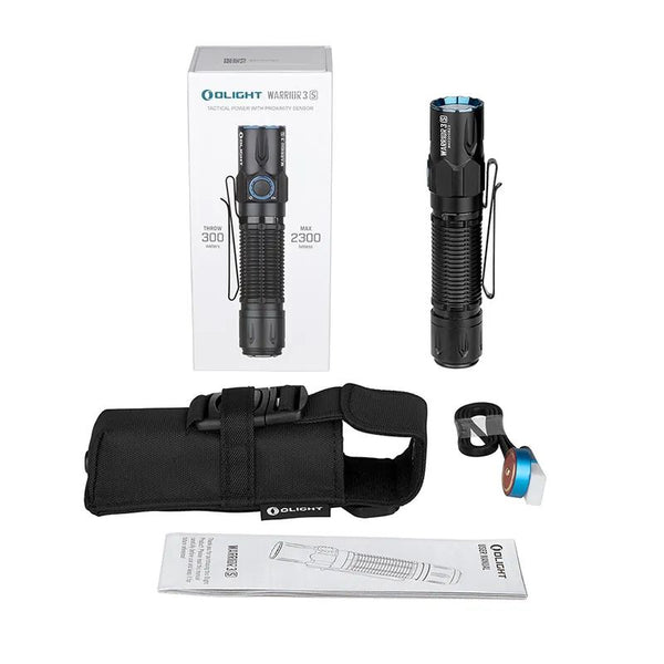 Olight Warrior 3S High Beam 2300 Lumens Rechargeable Tactical Flashlight – Black