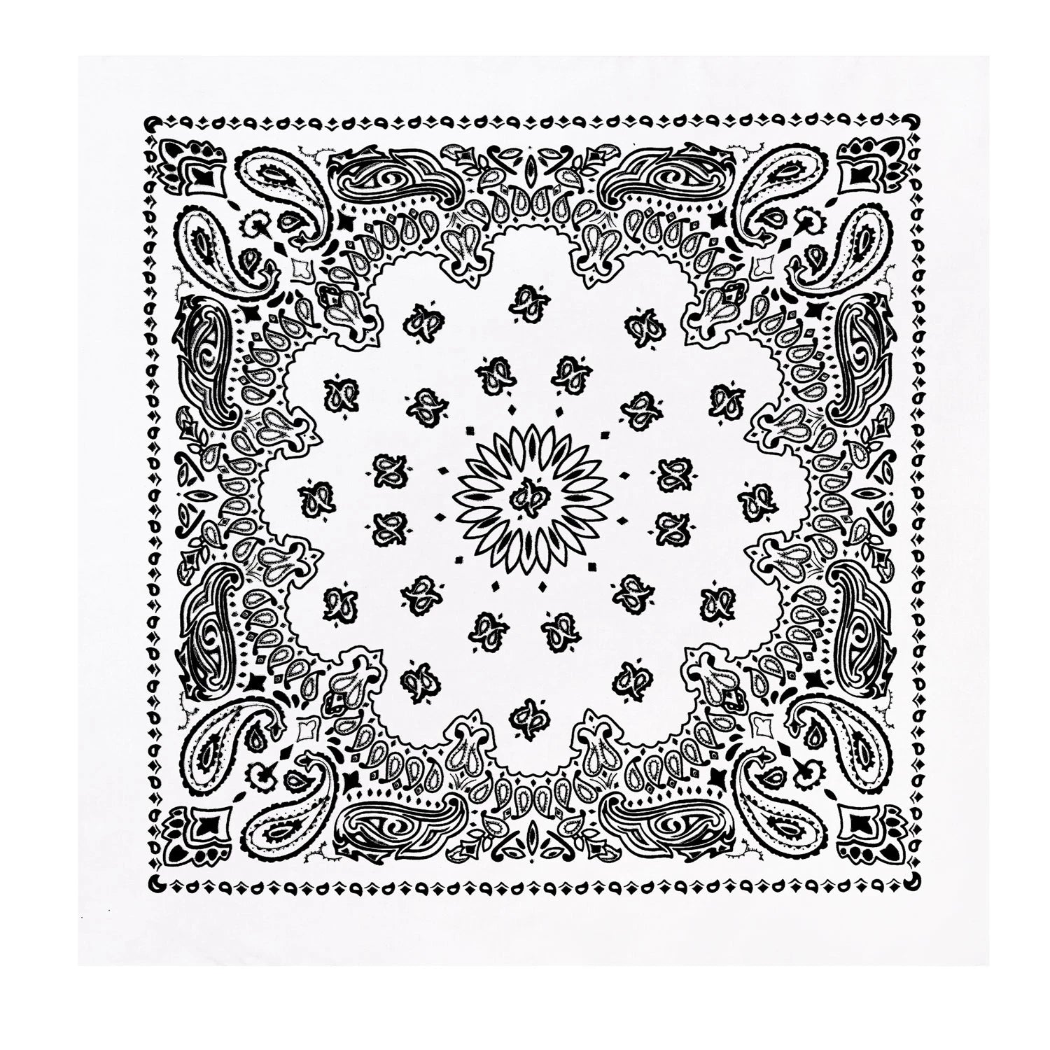 Rothco Trainmen Paisley Bandana – 22”x22” White