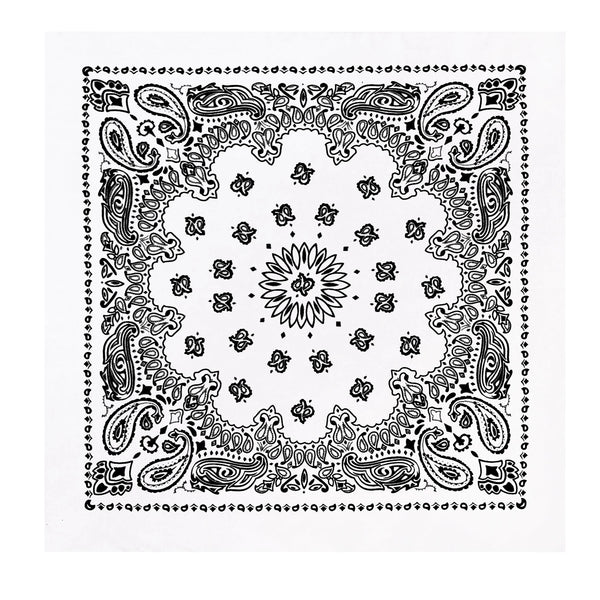 Rothco Trainmen Paisley Bandana – 22”x22” White