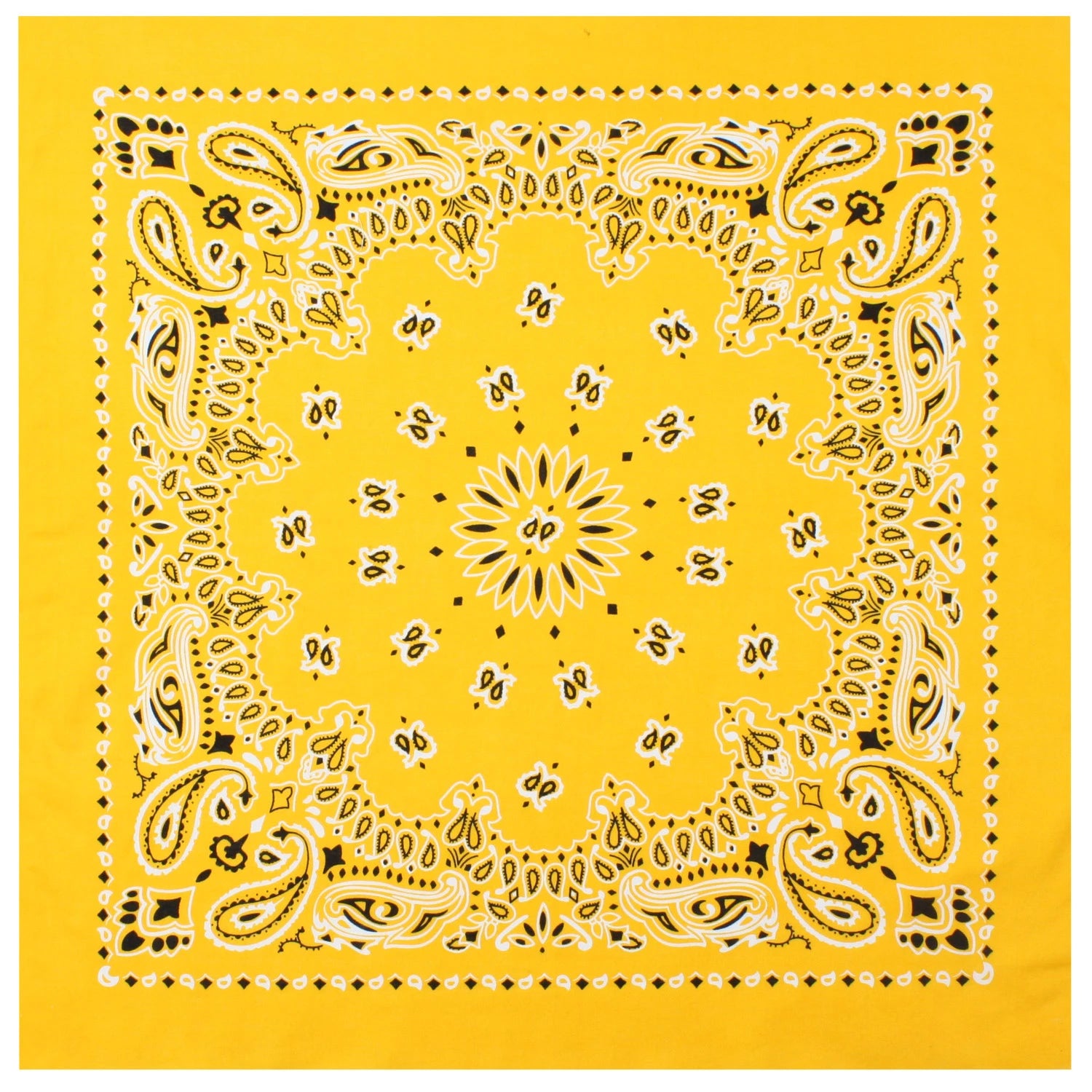 Rothco Trainmen Paisley Bandana – 22”x22” Yellow
