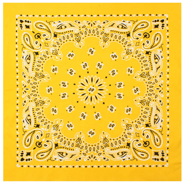 Rothco Trainmen Paisley Bandana – 22”x22” Yellow